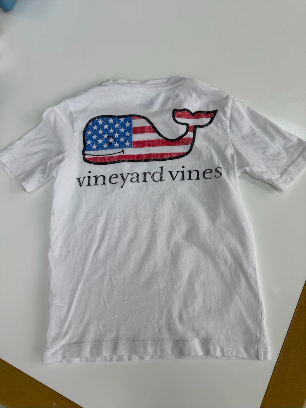 vineyard vines Girls' Flag Whale Short-Sleeve Pocket Tee